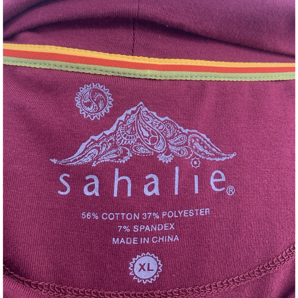 Sahalie Midi Dress Maroon Long Sleeve Stretch Boho Lagenlook Minimalist XL - Picture 6 of 8